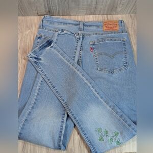 Levi's 721 Jeans Women's Size 30 High Rise Skinny Embroidered Ivy Vines